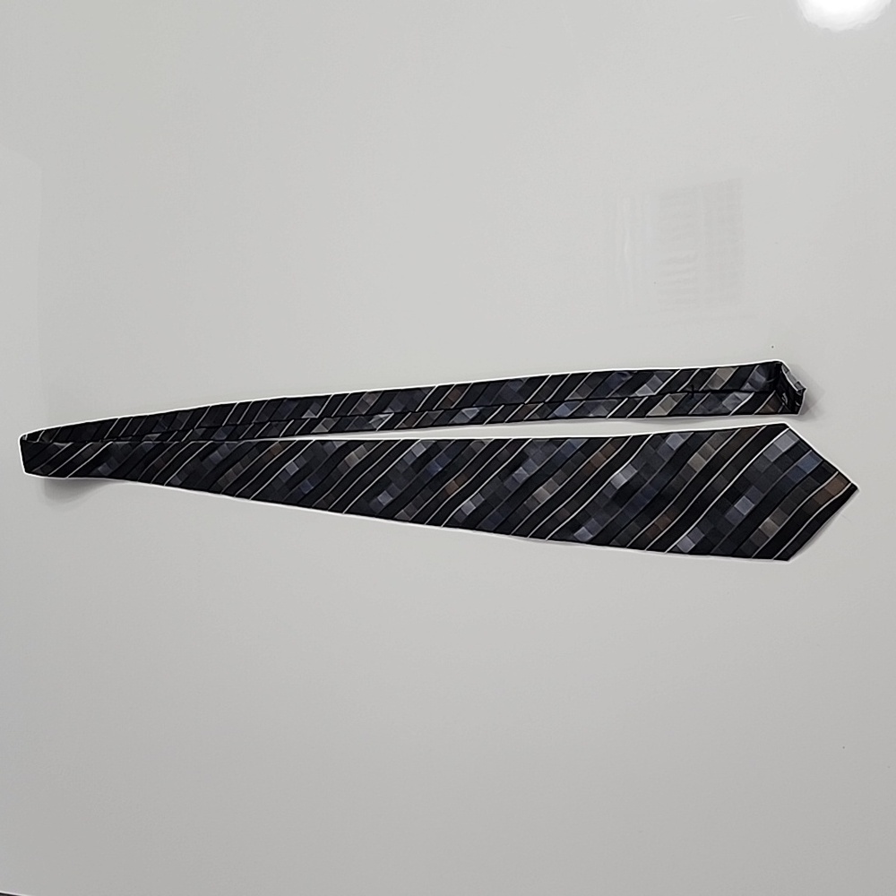 Calvin Klein Men's Neck Tie 100% Silk Extra Long Taupe Blue Brown Gray